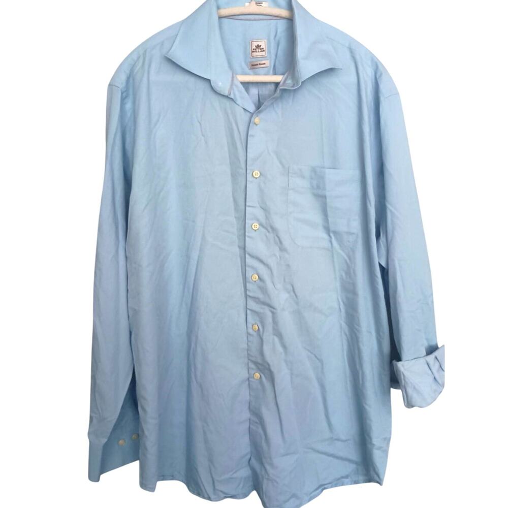 Peter Millar Mens XL  Pima Cotton Blue Beach Seaside wear button down Coastal